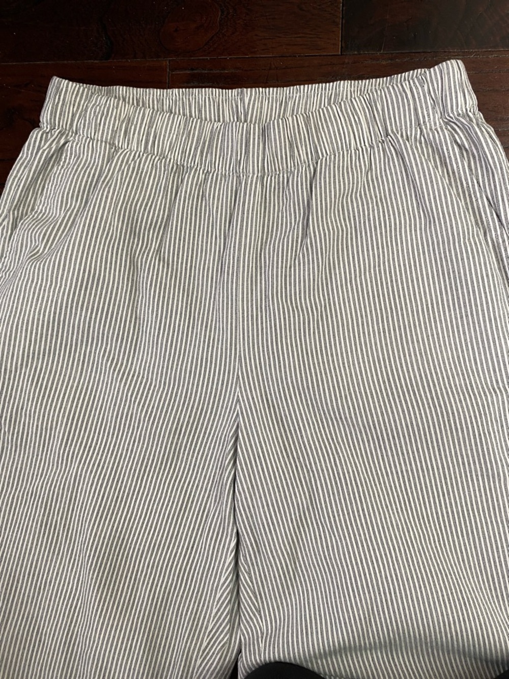 Eileen Fisher Organic Cotton Cropped Striped Pants Med Petite
